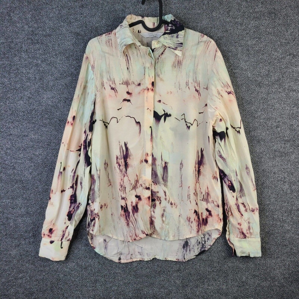 & Other Stories' Stockholm Atelier Blouse Women's 2 Marble Watercolor Viscose